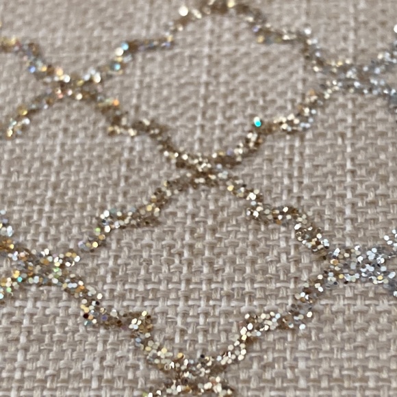 5 Offray Wired Edge Ribbon Gold Silver Glitter Cross Hatch Pattern 2.5" - Picture 8 of 16